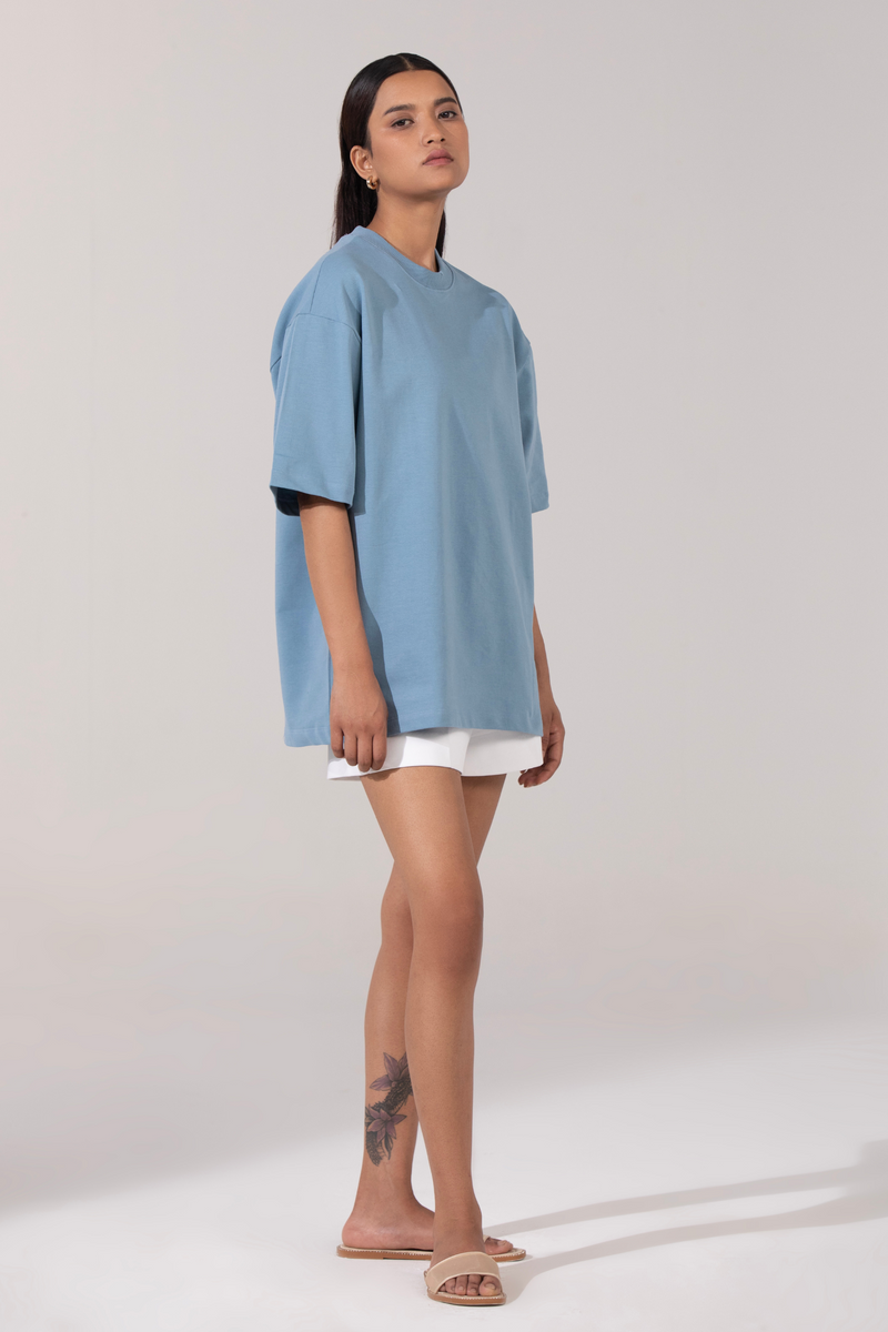 Oversized Essential Tee - Sky