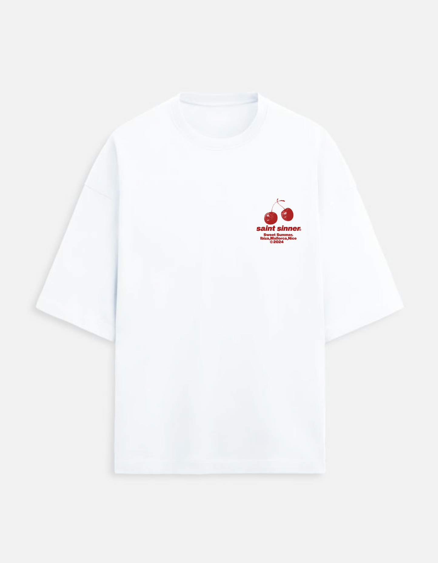 Cherry Summer Oversized Tee - Pure