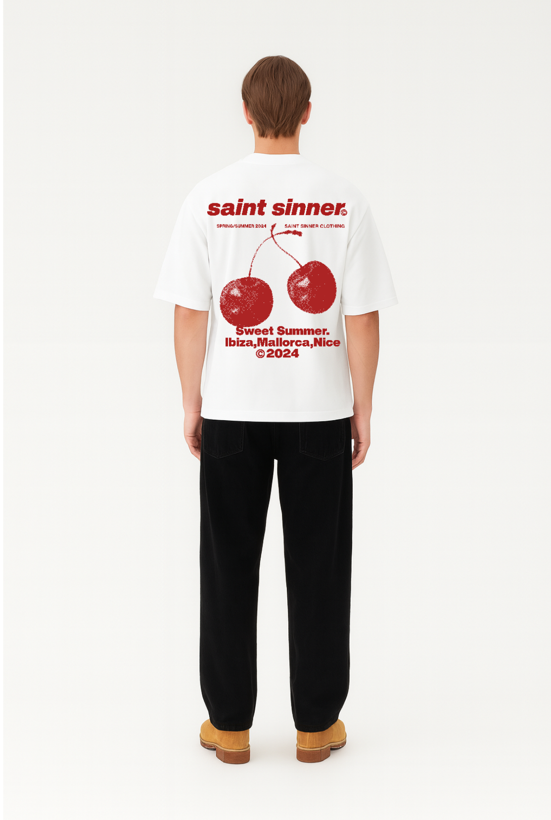 Cherry Summer Oversized Tee - Pure