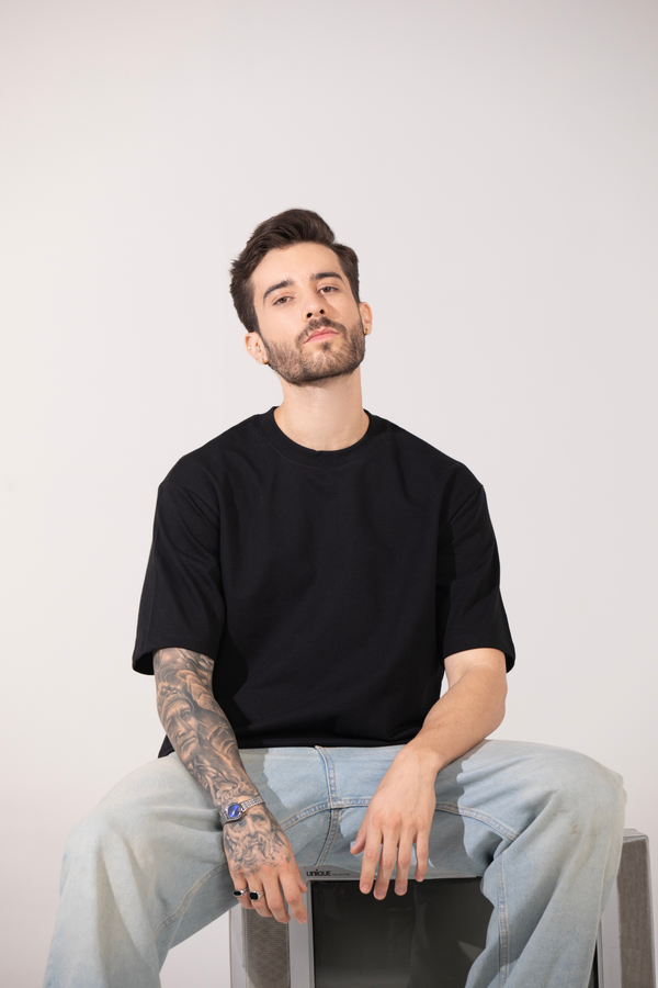 Oversized Heavyweight Essential Tee - Noir