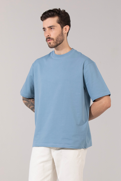 Oversized Heavyweight Essential Tee - Sky