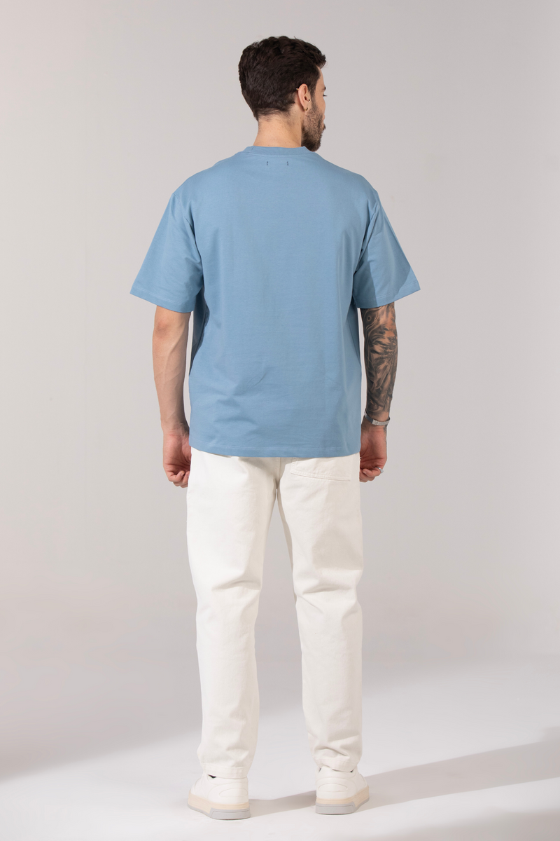 Oversized Heavyweight Essential Tee - Sky