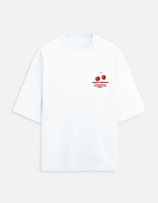 Cherry Summer Oversized Tee - Pure