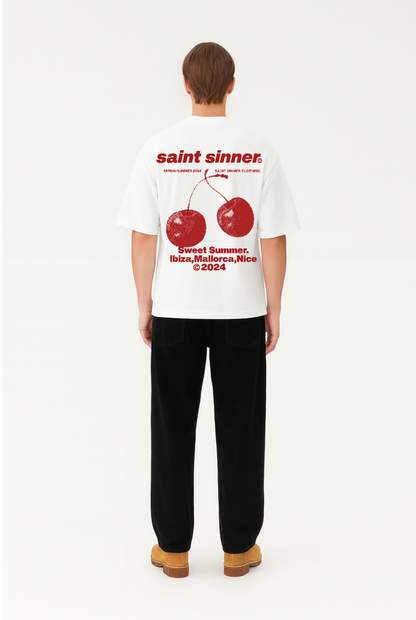 Cherry Summer Oversized Tee - Pure